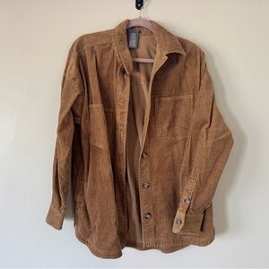 Women’s Corduroy Shirt Jacket - Tan. Size Medium. Pockets